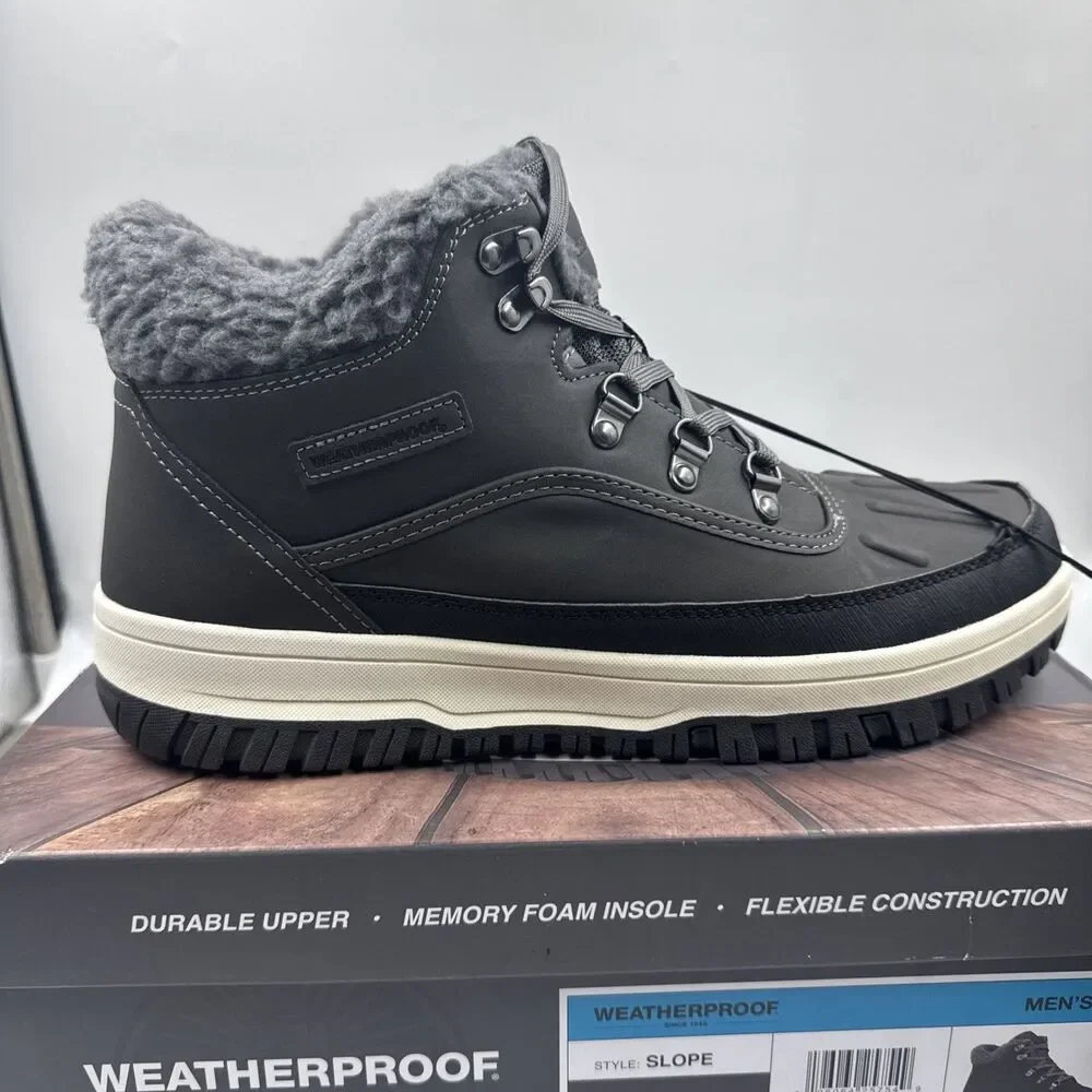 Weatherproof Men's Gray Slope Size 12 Lace-Up Sneaker Boot New